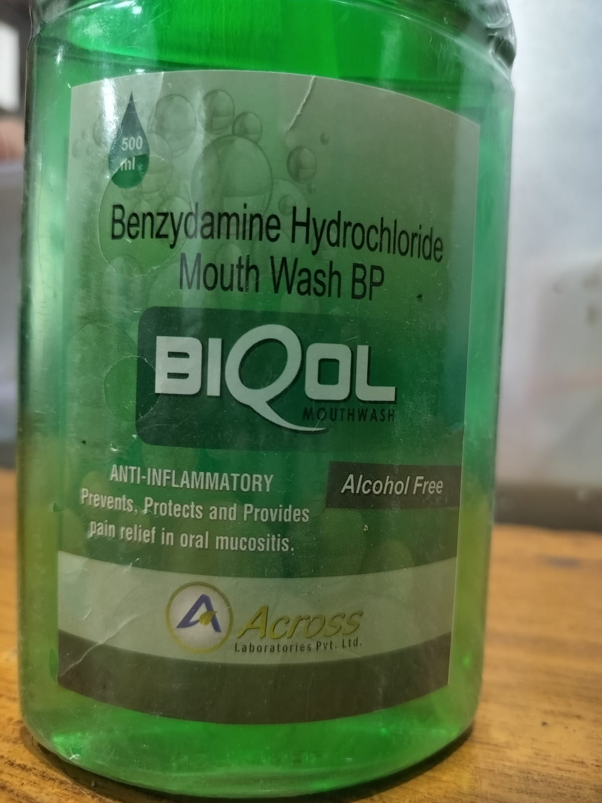 Biqol 500ml -  Benzydamine Hydmchloride Mouth Wash