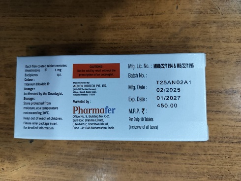 Annifer 1mg - Anastrozole Tablets