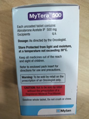 Mytera 500mg - Abiraterone Acetate Tablets