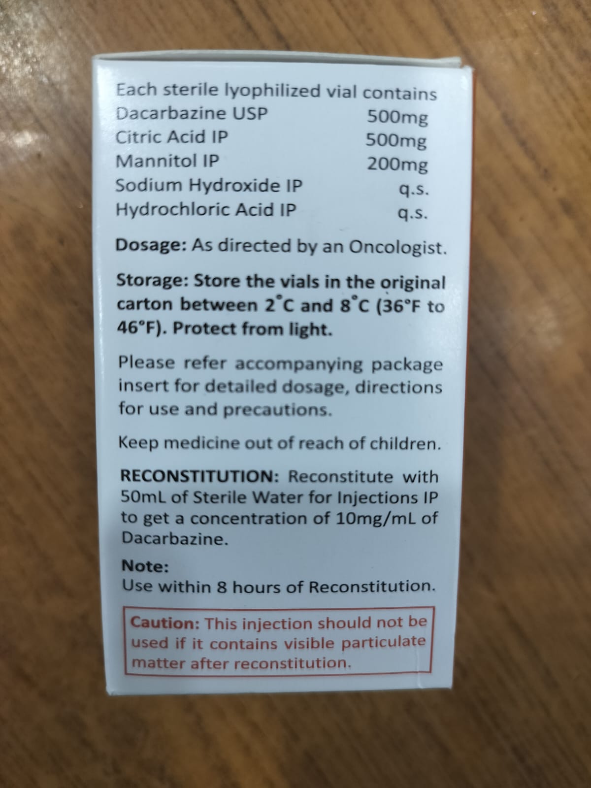 Celdaz 500mg - Dacarbazine For Injection