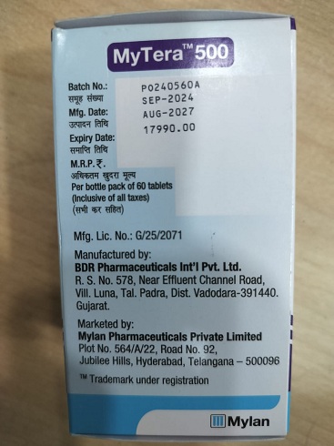 Mytera 500mg - Abiraterone Acetate Tablets